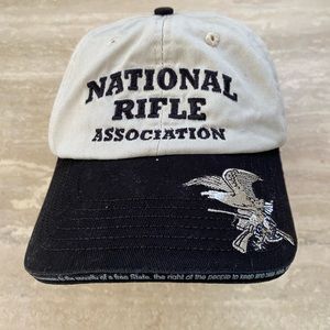 Mens Baseball Cap National Rifle Association Tan/Black Color Adjustable